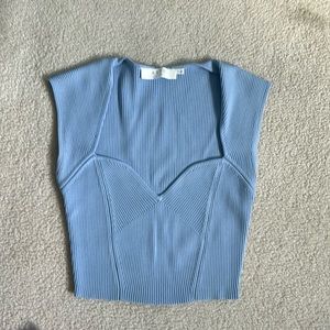Astr the label cropped blue top